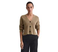 Cardigan MARC O'POLO "aus Heavy-Weight-Organic-Cotton", Damen, Gr. M, soft mocca, Obermaterial: 100% Baumwolle, unifarben, relaxed fit, V-Ausschnitt, Strickjacken (56944026-M) soft mocca