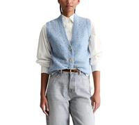 Marc O'Polo Denim Damen Pullunder Regular Fit aus Schurwoll-Mix ärmellos Hellblau Gr. L