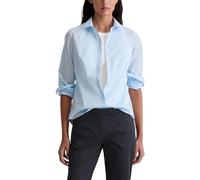 Marc O'Polo Langarmbluse Stretch-Popeline Damen Slim Fit 96% Baumwolle/4% Elasthan Gr. 44 Airblau