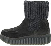 Chelseaboots MARC O'POLO "mit Strickumschlag", Damen, Gr. 39, schwarz graphite, Obermaterial: 100% Leder (Rind), unifarben, Schuhe (49412035-39) schwarz graphite