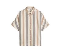 Kurzarmbluse MARC O'POLO "aus weicher Ramiefaser", Damen, Gr. 36, beige (light braun), Obermaterial: 100% Ramie, bedruckt, regular fit, normaler Saum, Blusen (24579868-36) light braun