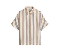 Kurzarmbluse MARC O'POLO "aus weicher Ramiefaser", Damen, Gr. 40, beige (light braun), Obermaterial: 100% Ramie, bedruckt, regular fit, normaler Saum, Blusen (24579868-40) light braun