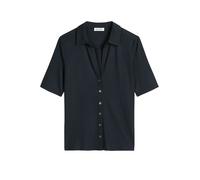 Kurzarmshirt MARC O'POLO "aus LENZING™ ECOVERO™", Damen, Gr. M, deep night blau, Obermaterial: 94% Viskose, 6% Elasthan, unifarben, regular fit, normaler Saum, Shirts (74575951-M) deep night blau