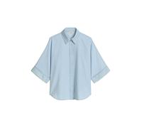 Kurzarmbluse MARC O'POLO "mit Tencel™ Lyocell", Damen, Gr. 36, light blau, Obermaterial: 82% Baumwolle, 18% Lyocell, unifarben, regular fit normal, normaler Saum, Blusen (35622048-36) light blau