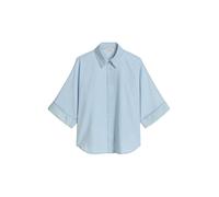 Kurzarmbluse MARC O'POLO "mit Tencel™ Lyocell", Damen, Gr. 38, light blau, Obermaterial: 82% Baumwolle, 18% Lyocell, unifarben, regular fit normal, normaler Saum, Blusen (35622048-38) light blau