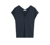 T-Shirt MARC O'POLO "aus LENZING™ ECOVERO™", Damen, Gr. M, deep night blau, Obermaterial: 94% Viskose, 6% Elasthan, unifarben, relaxed fit, tiefer V-Ausschnitt, normaler Saum, Shirts T-Shirt (63669956