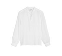 Langarmbluse MARC O'POLO "aus reinem Leinen", Damen, Gr. 34, weiß, Obermaterial: 100% Leinen, unifarben, elegant, regular fit normal, Langarm Manschette, Blusen (43773342-34) weiß