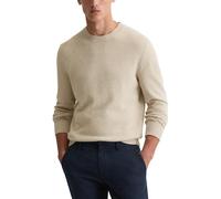 Rundhalspullover MARC O'POLO "aus Bio-Baumwoll-Mix", Damen, Gr. L, light oat, Obermaterial: 88% Baumwolle, 7% Polyester, 5% Polyamid, unifarben, Rundhals, Pullover Rundhalspullover (43965318-L) light