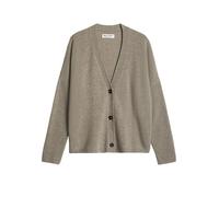 Cardigan MARC O'POLO "aus flauschiger Lambswool", Damen, Gr. L, beige (stone taupe melange), Obermaterial: 100% Schurwolle, unifarben, oversize, V-Ausschnitt, Rippbündchen, Strickjacken (29241819-L) s