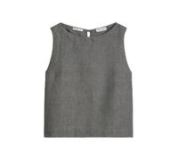 Marc O'Polo Regular Fit Blusentop aus reinem Leinen in Mittelgrau Melange, Größe 40
