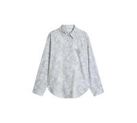 Langarmbluse MARC O'POLO "aus weichem Baumwollstoff", Damen, Gr. 40, weiß (light blau), Obermaterial: 100% Baumwolle, bedruckt, relaxed fit normal, Manschette, Blusen (63551021-40) light blau