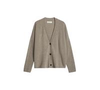 Cardigan MARC O'POLO "aus flauschiger Lambswool", Damen, Gr. L, beige (stone taupe melange), Obermaterial: 100% Schurwolle, unifarben, oversize, V-Ausschnitt, Rippbündchen, Strickjacken (29241819-L) s