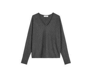 Marc OPolo Casual - Feinstrick-Pullover oversized aus weichem Schurwolle-Viskose-Mix grau - Gr. - XS