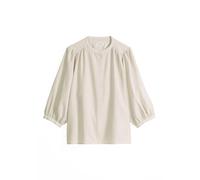 Langarmbluse MARC O'POLO "aus Organic-Cotton-Viskose-Mix", Damen, Gr. 40, beige (sanftes weiß), Obermaterial: 63% Baumwolle, 37% Viskose, gestreift, regular fit normal, Manschette, Blusen (19779748-40