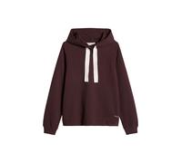 Sweatshirt MARC O'POLO "mit gepeachter Oberfläche", Damen, Gr. XS, braun (schwarz cherry), Obermaterial: 100% Baumwolle, unifarben, loose fit, Rundhals, Rippbündchen, Sweatshirts Sweatshirt (24227900-