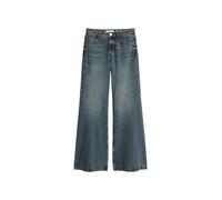 Schlagjeans MARC O'POLO "aus weichem Baumwolle-Lyocell-Mix", Damen, Gr. 27, Länge 34, blau (medium grau), Obermaterial: 72% Baumwolle, 27% Lyocell, 1% Elasthan, unifarben, ausgestellt lang, Jeans (287