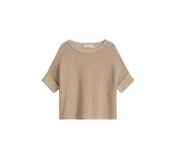 Strickpullover MARC O'POLO "aus Organic Cotton-Leinen-Mix", Damen, Gr. XL, beige (sandpaper), Obermaterial: 90% Baumwolle, 10% Leinen, unifarben, Rundhals, Pullover Strickpullover (71579861-XL) sandpa