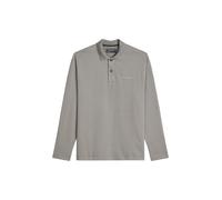 Langarm-Poloshirt MARC O'POLO "aus schwerem Bio-Baumwoll-Jersey", Herren, Gr. S, graphite dust, Obermaterial: 100% Baumwolle, unifarben, relaxed fit, elastischer Bund, Shirts (53956147-S) graphite dus