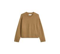 Strickpullover MARC O'POLO "aus softem Schurwolle-Mix", Damen, Gr. M, salted caramel, Obermaterial: 75% Schurwolle, 25% Polyamid, unifarben, Rundhals, Pullover Strickpullover (41878055-M) salted caram