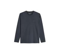 Langarmshirt MARC O'POLO, Herren, Gr. L, blau (peppercorn grau), Jersey, Obermaterial: 100% Baumwolle, unifarben, regular fit normal, Rundhals, abgesteppte Kante, Shirts Langarmshirt, aus Organic Cott