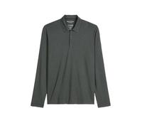 Langarm-Poloshirt MARC O'POLO "aus weichem Wool Blend Jersey", Herren, Gr. XXL, light graphite, Obermaterial: 50% Baumwolle, 30% Schurwolle, 20% Lyocell, unifarben, regular fit, Shirts (57727507-XXL)