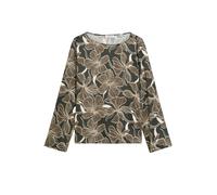 Marc OPolo Casual - Print-Blusenshirt loose aus Viskose-Satin-Stretch braun/grün - Gr. - 42