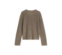 Strickpullover MARC O'POLO "aus Heavy-Weight-Organic-Cotton", Damen, Gr. XL, stone taupe melange, Obermaterial: 100% Baumwolle, unifarben, Rundhals, Pullover Strickpullover (28179521-XL) stone taupe m