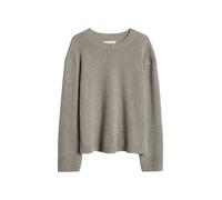 Strickpullover MARC O'POLO "aus flauschiger Lambswool", Damen, Gr. XS, stone taupe melange, Obermaterial: 100% Schurwolle, unifarben, Rundhals, Pullover Strickpullover (52906210-XS) stone taupe melang