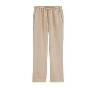 Chinohose MARC O'POLO "mit elastischem Bund", Damen, Gr. 34, Normalgrößen, sandpaper, Obermaterial: 100% Leinen; Futter: 100% Baumwolle, unifarben, regular fit normal, Hosen Chinohose (99504242-34) sa