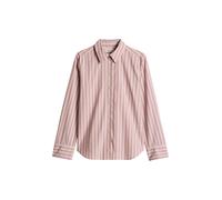 Langarmbluse MARC O'POLO "aus gestreifter Papertouch-Popeline", Damen, Gr. 42, rosa (medium pink), Obermaterial: 100% Baumwolle, gestreift, regular fit normal, Manschette, Blusen (44501313-42) medium 