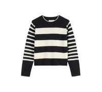 Marc OPolo Casual - Streifen-Pullover regular aus flauschiger Lambswool beige/schwarz - Gr. - L