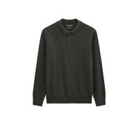 Langarm-Poloshirt MARC O'POLO "aus softem Bio-Bauwoll-Schurwoll-Mix", Herren, Gr. XXL, grau (wooden earth), Obermaterial: 54% Baumwolle, 29% Schurwolle, 17% Polyamid, unifarben, regular fit, Rippbündc
