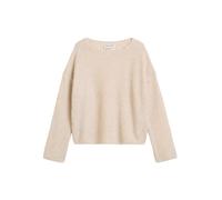 Strickpullover MARC O'POLO "aus softem Schurwolle-Mix", Damen, Gr. M, natural stone, Obermaterial: 75% Schurwolle, 25% Polyamid, unifarben, casual, U-Boot-Ausschnitt, Langarm, Pullover (67279715-M) na