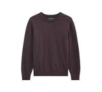 Rundhalspullover MARC O'POLO "aus softem Bio-Bauwoll-Schurwoll-Mix", Herren, Gr. L, lila (deep mullberry), Obermaterial: 54% Baumwolle, 29% Schurwolle, 17% Polyamid, unifarben, Rundhals, Pullover Rund