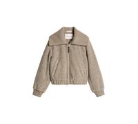 Outdoorjacke MARC O'POLO "aus weichem Curly-Plüsch", Damen, Gr. 38, stone taupe melange, Obermaterial: 100% Polyester. Futter: 100% Polyester, unifarben, regular fit, Rippbündchen, Jacken Outdoorjacke