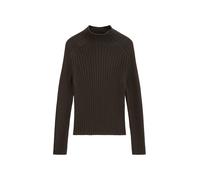 Marc O'Polo Stehkragenpullover Heavy Weight Cotton Damen Slim 100% Baumwolle XS braun