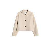 Outdoorjacke MARC O'POLO "aus hochwertigem Doubleface", Damen, Gr. 44, beige (natural), Obermaterial: 50% Wolle, 47% Polyester, 3% Sonstige Fasern, unifarben, regular fit, blind abgesteppte Kante, Jac