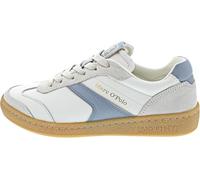Sneaker MARC O'POLO "aus edlem Rindleder", Damen, Gr. 36, weiß, smooth sky, Obermaterial: 89% Leder (Rind), 11% Polyurethan, unifarben, Schuhe Sneaker (92291103-36) weiß, smooth sky