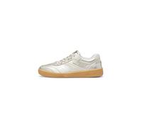 Sneaker MARC O'POLO "aus edlem Rindleder", Damen, Gr. 41, silber (dunkelsilberfarben), Obermaterial: 100% Leder (Rind), unifarben, Schuhe (40071919-41) dunkelsilberfarben