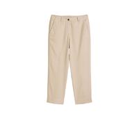 Chinohose MARC O'POLO "aus Organic Cotton-Lyocell-Leinen-Mix", Damen, Gr. 42, Normalgrößen, earthy taupe, Twill, Obermaterial: 54% Baumwolle, 23% Lyocell, 23% Leinen, unifarben, loose fit kurz, Hosen 