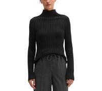 Stehkragenpullover MARC O'POLO "aus Heavy Weight Cotton", Damen, Gr. L, schwarz (coal grau melange), Obermaterial: 100% Baumwolle, unifarben, Pullover Stehkragenpullover (68156208-L) coal grau melange