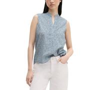 Blusentop MARC O'POLO, Damen, Gr. 44, medium blau, Web, Obermaterial: 100% Baumwolle, loose fit normal, V-Ausschnitt, Blusen Blusentop, loose aus bedrucktem Baumwoll-Voile (64826908-44) medium blau