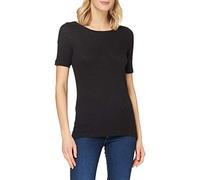 Marc O'Polo Damen B01226151399 T-Shirt Mit Leicht Melierter Oberfläche, Bequemes Oberteil Aus Bio Baumwolle, Schlichtes Kurzarmshirt Für Frauen, Schwarz, M EU