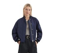 Blouson MARC O'POLO, Damen, Gr. 42, cloudless night, Obermaterial: 100% Polyester. Futter: 100% Polyester, casual, relaxed fit, Langarm elastischer Bund, Jacken, mit mattem Glanz und feiner Struktur (