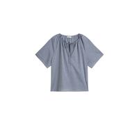 Marc O'Polo Damen Bluse aus Baumwoll-Chambray Relaxed Fit, blau, Gr. 46
