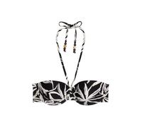 Marc O'Polo Damen Bügel-Bikini-Top Abstract Floral Black-whitecottonprint - Größe 75B