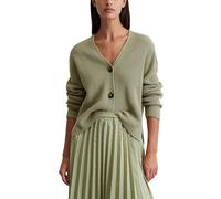 Cardigan MARC O'POLO "aus Heavy-Weight-Organic-Cotton", Damen, Gr. XL, smooth sage, Obermaterial: 100% Baumwolle, unifarben, casual, relaxed fit, V-Ausschnitt, Langarm, Strickjacken (62116051-XL) smoo