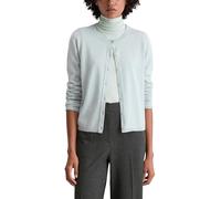 Cardigan MARC O'POLO "aus Schurwolle-Viskose-Mix", Damen, Gr. M, silbery blau, Obermaterial: 50% Schurwolle, 33% Viskose, 17% Polyamid, unifarben, slim fit, Rundhals, Rippbündchen, Strickjacken (52375