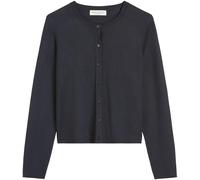 Cardigan MARC O'POLO "aus Schurwolle-Viskose-Mix", Damen, Gr. L, deep night blau, Obermaterial: 50% Schurwolle, 33% Viskose, 17% Polyamid, unifarben, slim fit, Rundhals, Rippbündchen, Strickjacken (39