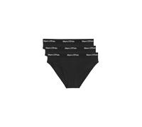Marc O'Polo Damen Slips Essentials 3er-Pack Logobund Organic Cotton Stretch Schwarz L